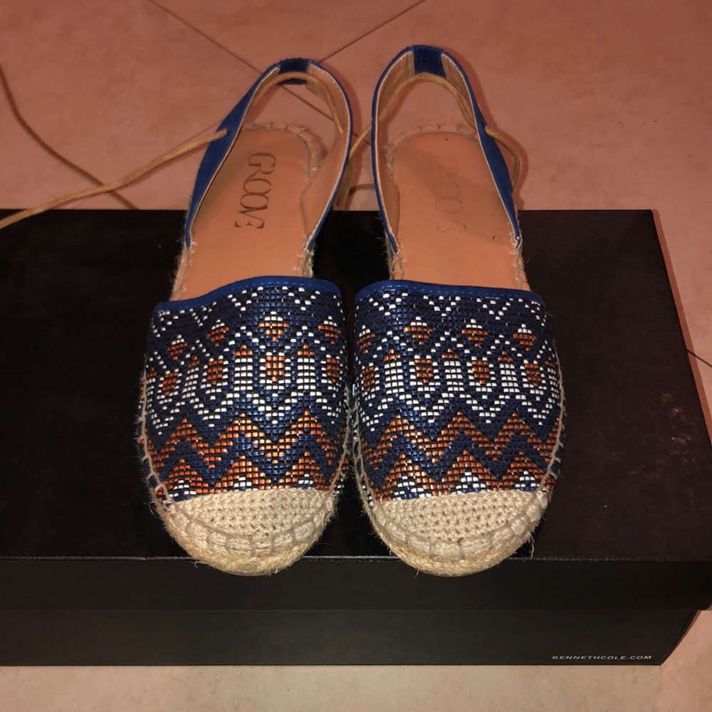 Groove Blue Lace Up Espadrilles